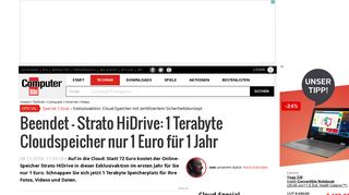 
                            6. Strato HiDrive Aktion: 1 TB Cloud nur 1 Euro - COMPUTER BILD