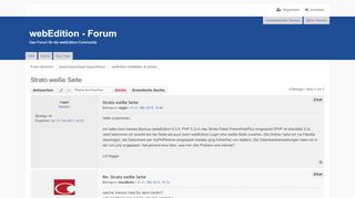 
                            10. Strato weiße Seite - webEdition - Forum