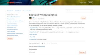 
                            12. Strava on Windows phones – Strava Support