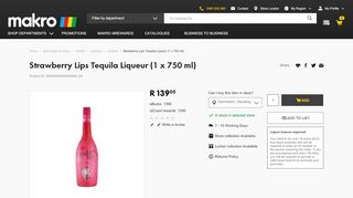 
                            12. STRAWBERRY LIPS Tequila Liqueur (1 x 750ml) | Cream Liqueur ...