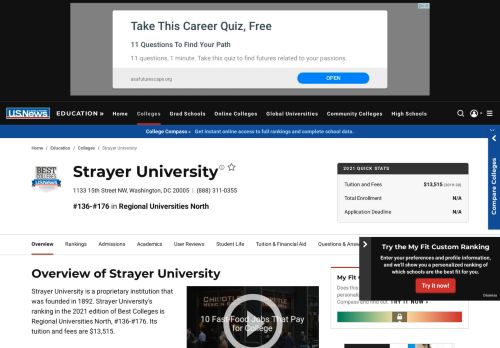 
                            7. Strayer University - Profile, Rankings and Data | US News Best Colleges