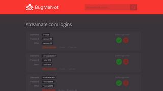 
                            3. streamate.com logins - BugMeNot