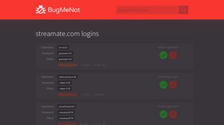 
                            4. streamate.com passwords - BugMeNot