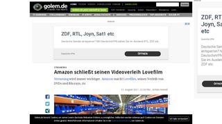 
                            13. Streaming: Amazon schließt seinen Videoverleih Lovefilm - Golem.de