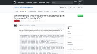 
                            11. streaming state was recovered but cluster log path 