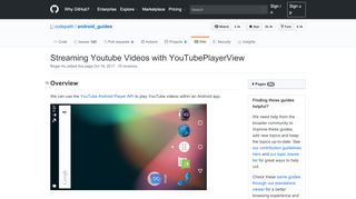 
                            11. Streaming Youtube Videos with YouTubePlayerView · codepath - GitHub