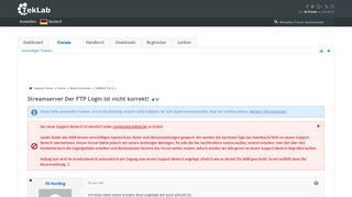 
                            2. Streamserver Der FTP Login ist nicht korrekt! - TekBASE 5 & 6 ...