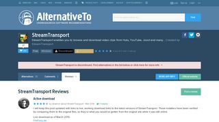 
                            6. StreamTransport Reviews - AlternativeTo.net