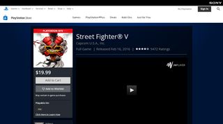 
                            11. Street Fighter® V on PS4 | Official PlayStation™Store US