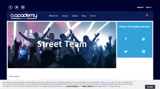 
                            5. Street Team Signup | O2 Academy Brixton - Academy Music Group