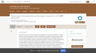 
                            2. Stress-stress fluctuation formula for elastic constants in the NPT ...