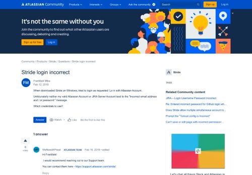 
                            4. Stride login incorrect - Atlassian Community