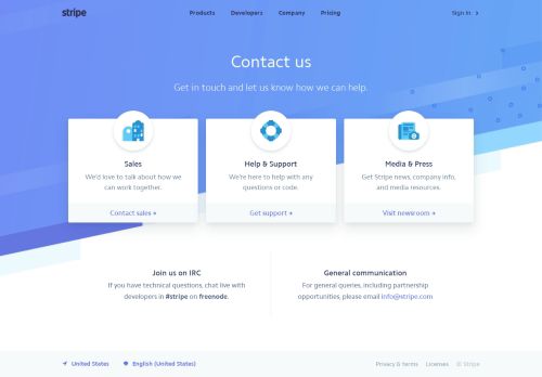 
                            4. Stripe: Contact Us