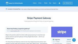 
                            2. Stripe Payment Gateway - Easy Digital Downloads