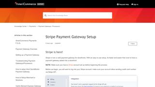 
                            8. Stripe Payment Gateway Setup – Knowledge Center - Support