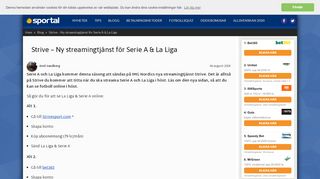 
                            5. STRIVE - Streaming av Serie A & La Liga: Ny tjänst för streams