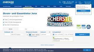 
                            12. Stromanbieter Jena - CHECK24 Strom- & Gaspreise Vergleich