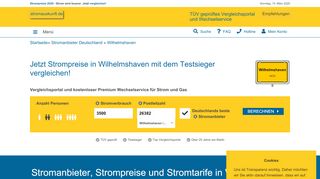 
                            8. Stromanbieter Wilhelmshaven 2019 - Strompreise vergleichen