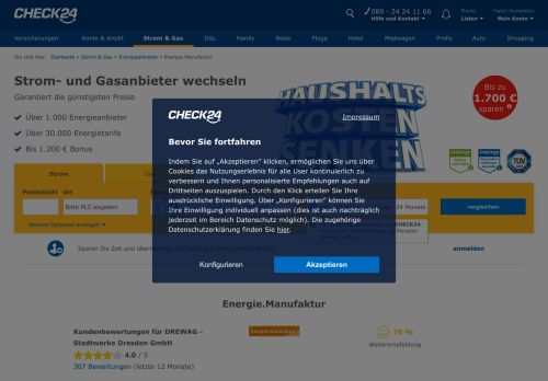 
                            7. Strom.Manufaktur: Tarife, Preise und Bewertungen | CHECK24