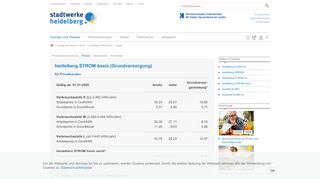 
                            13. Strompreise für Privatkunden bei den Stadtwerken Heidelberg