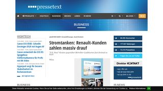 
                            11. Stromtanken: Renault-Kunden zahlen massiv drauf - Pressetext
