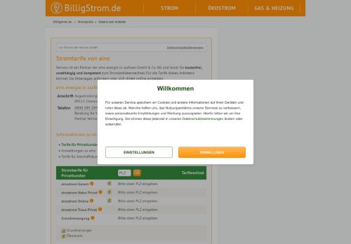 
                            11. Stromtarife von eins energie in sachsen GmbH & Co. KG | Billigstrom.de