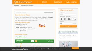 
                            8. Stromtarife von Fuxx-Die Sparenergie GmbH | Billigstrom.de