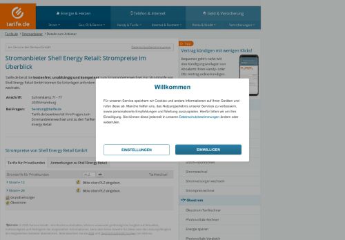 
                            10. Stromtarife von Shell PrivatEnergie GmbH | Tarife.de