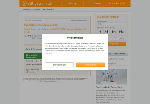 
                            7. Stromtarife von Spätzle Strom - ein Marke der ... - BilligStrom.de