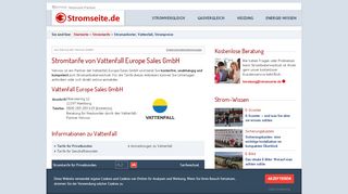 
                            4. Stromtarife von Vattenfall Europe Sales GmbH | Stromseite.de