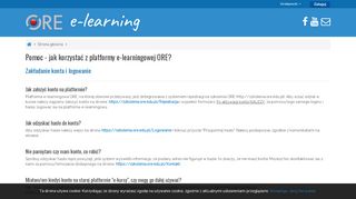 
                            6. Strona główna: Pomoc - jak korzystać z platformy e-learningowej ORE?