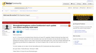 
                            7. Stronghold kingdoms online funktioniert nach update von norton ...