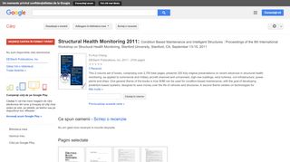 
                            11. Structural Health Monitoring 2011: Condition Based Maintenance and ... - Rezultate Google Books