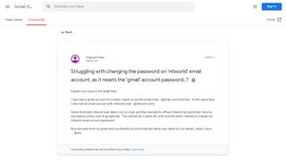 
                            4. Struggling with changing the password on 'ntlworld' email account ...