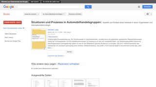 
                            4. Strukturen und Prozesse in Automobilhandelsgruppen: Aspekte zum ... - Google Books-Ergebnisseite