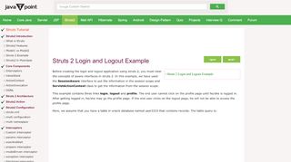 
                            3. Struts 2 Login and Logout Example - javatpoint