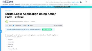 
                            7. Struts Login Application Using Action Form Tutorial - DZone