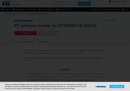 
                            6. STSW-ST25R001 - PC software installer for ST25R3911B-DISCO ...