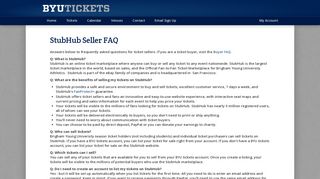 
                            13. StubHub Seller FAQ | BYU Tickets