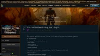 
                            7. Stuck on authenticating, can't log in. - Boards - League of Legends