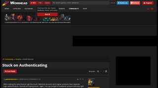 
                            2. Stuck on Authenticating - WoW General - Wowhead Forums