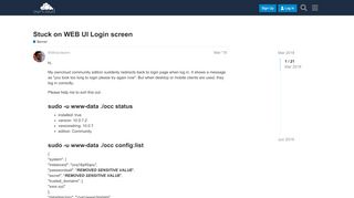
                            4. Stuck on WEB UI Login screen - Server - ownCloud Central