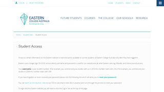 
                            2. Student Access | Eastern College Australia