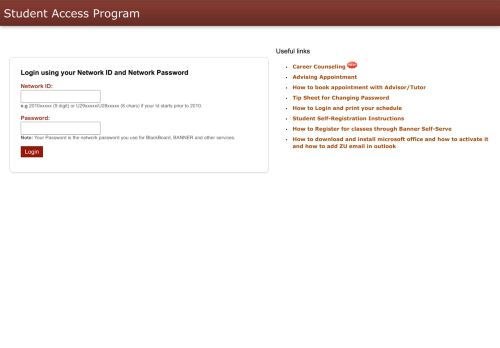 
                            2. Student Access Program - Login