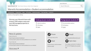 
                            2. Student Accommodation - University of Warwick