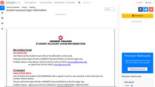 
                            11. student account login information - studylib.net