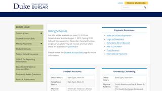 
                            2. Student Accounts | BURSAR | Duke - Financial Services | Duke
