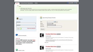 
                            5. Student Activities Center Chartering System: Sign In