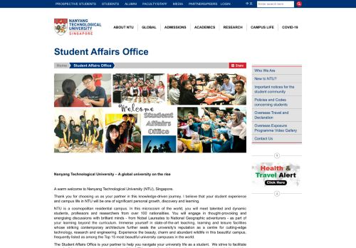 
                            7. Student Affairs Office - Nanyang Technological University