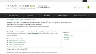 
                            5. Student Aid Report | Federal Student Aid - ED.gov